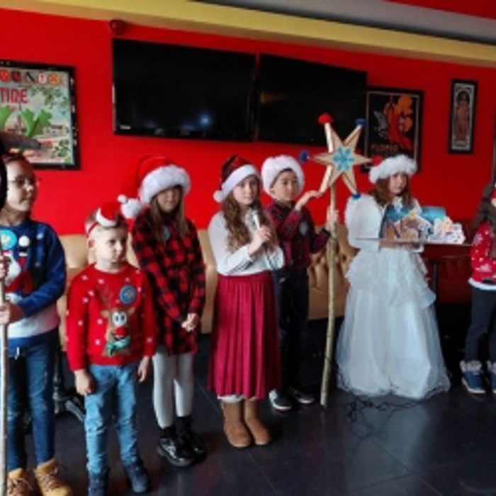 Children celebrating christmas