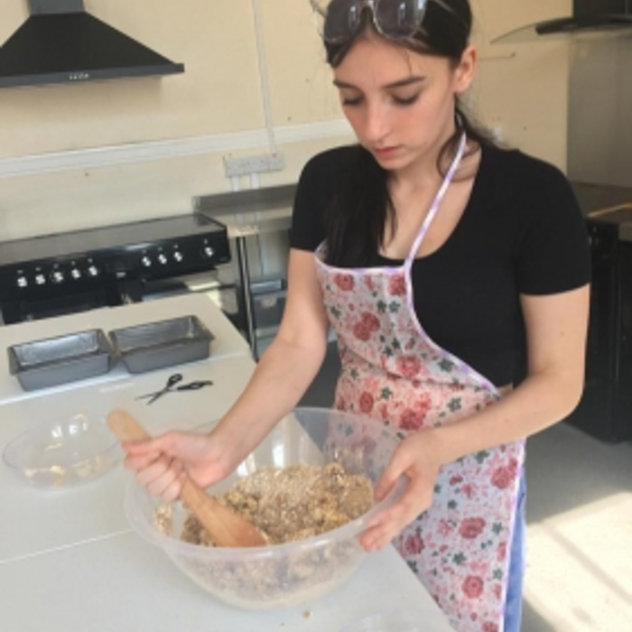 girl making food